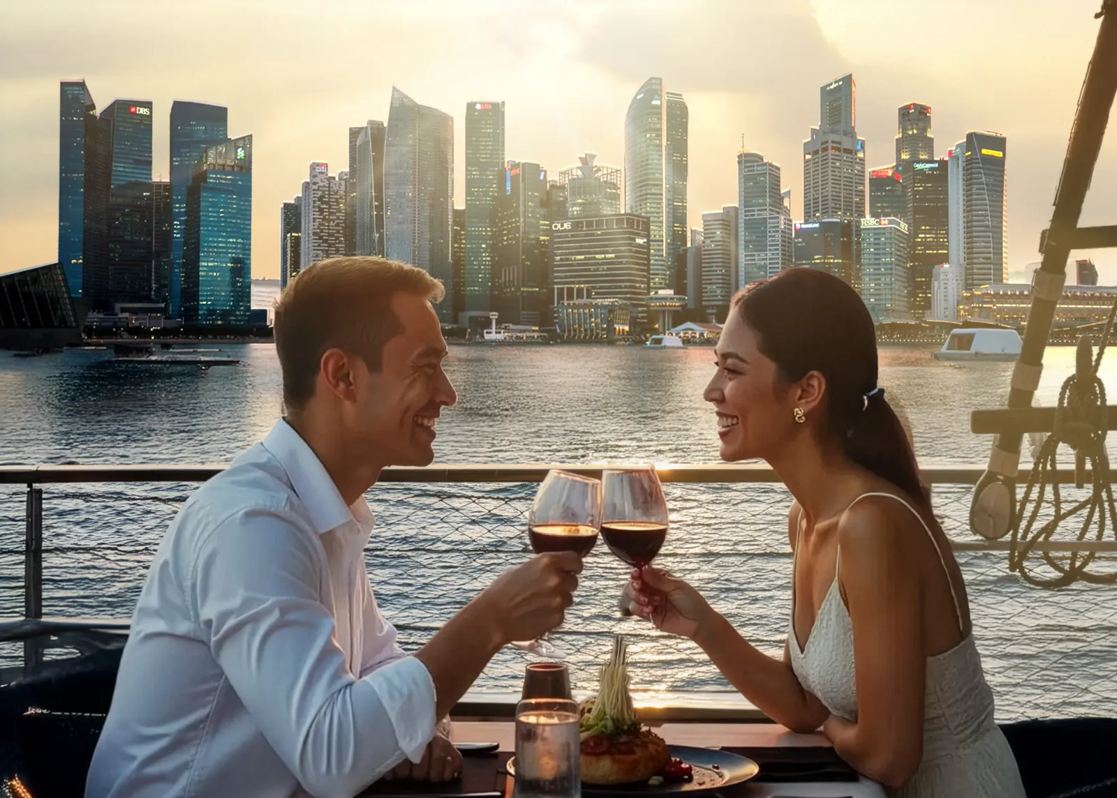 A couple aboard the Royal Albatross